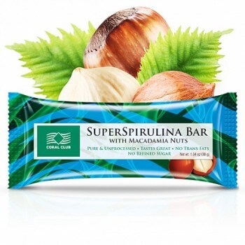 Batoniņš “SuperSpirulīna Bar ar makadamijas riekstiem”